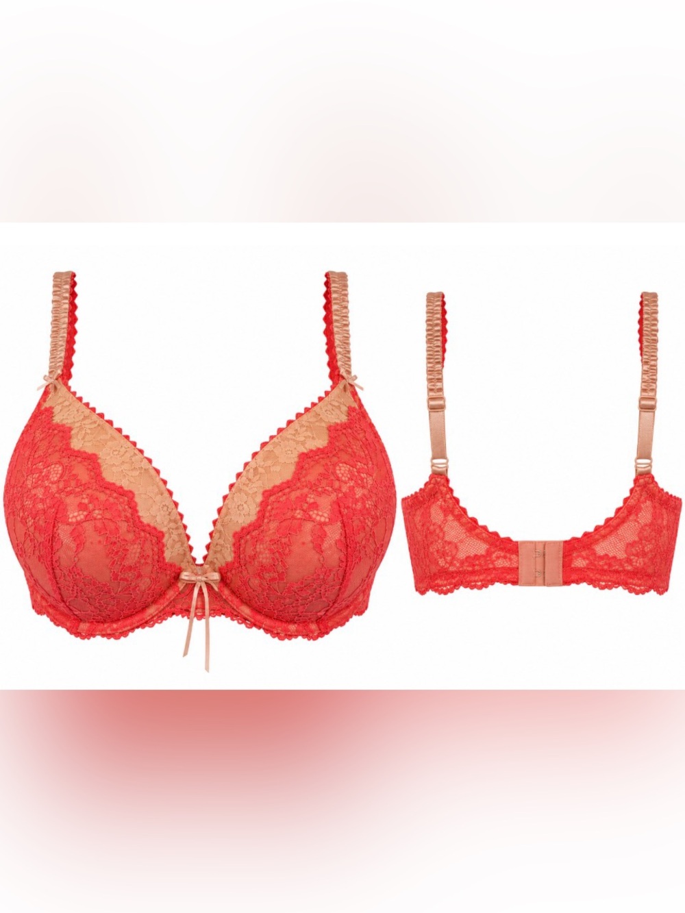 Heidi Klum Intimates ‘Masquerade Muse’ Underwire Padded Coral Bra Size 36D NWT